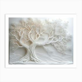 3d White Tree 3 Art Print