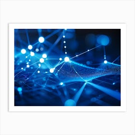 Abstract Digital Art Featuring Large Interconnected Datum Points Symbolizing An Ai Network In A Fut 2 1 Art Print