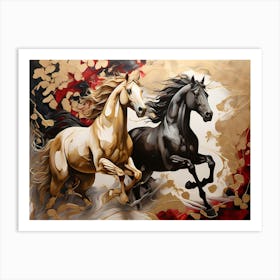 Two Horses Running 13 Art Print