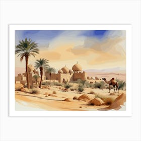 Camels In The Desert 3 Art Print