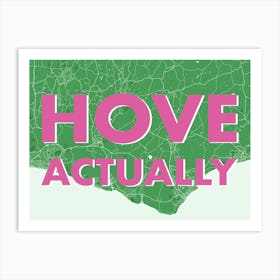 Hove Actually Green Map Art Print