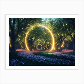 Fireflies In The Forest Art Print