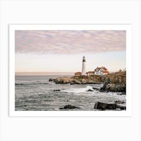 Light House On Coast Art Print