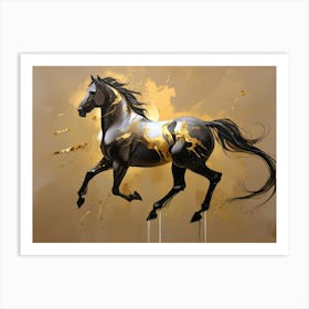 Gold Horse Painting Art Print