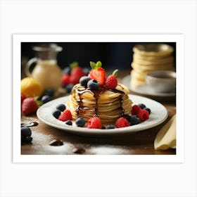 French Crepes With Berries And Syrup Art Print