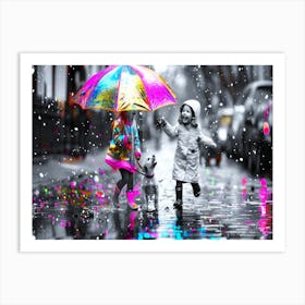 Girl Friend Effect - Rainy Mood Art Print