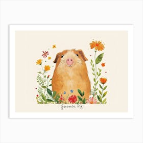 Little Floral Guinea Pig 3 Poster Art Print