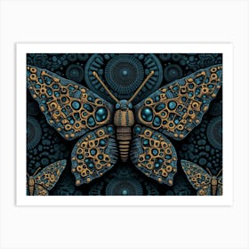 Butterfly On A Black Background Art Print