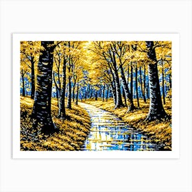 Autumn Path In The Woods Art Print