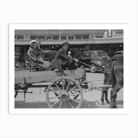 Farmer And Daughter In Wagon, Saturday Afternoon, San Augustine, Texas By Russell Lee Art Print