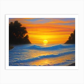 Sunset At The Beach 99 Art Print