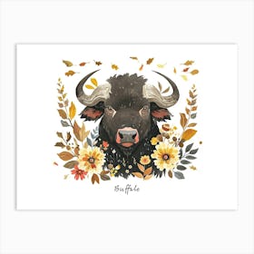 Little Floral Buffalo 2 Poster Art Print