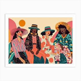 Women In Hats 1 Art Print