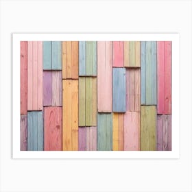 Colorful Wooden Wall 3 Art Print