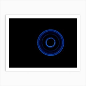 Glowing Abstract Curved Blue Lines 9 Art Print