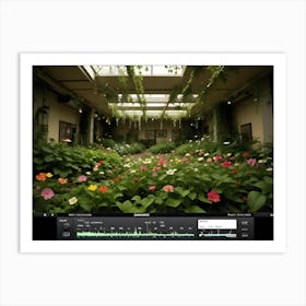 Screenshot Of Music Production Software Interface With A Garden In The Background Art Print