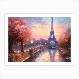 Paris, Eiffel Tower At Sunset Art Print