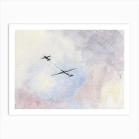 Glider And Plane Near Home 14th July 2024 Art Print