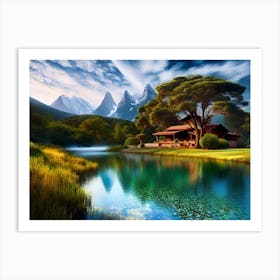 House By The Lake Art Print