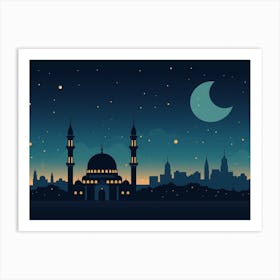 Muslim City At Night Art Print Art Print