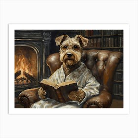 Classy Airedale At The Bar 4 Art Print