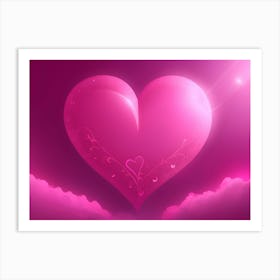 A Glowing Pink Heart Vibrant Horizontal Composition 43 Art Print