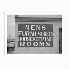 Sign Of Rooms For Rent, San Diego, California By Russell Lee Art Print