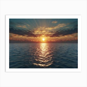 Sunset Over The Ocean Art Print