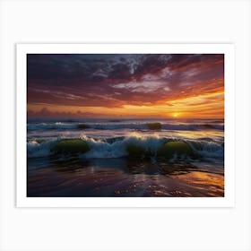 Sunset At The Beach 64 Art Print