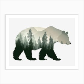 Animal Bear Forest Trees Nature Art Print