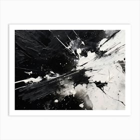 Cosmic Symphony Abstract Black And White 3 Art Print