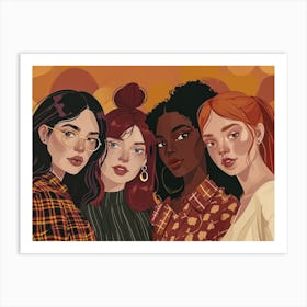 Portrait Of A Group Of Girls 1 Art Print