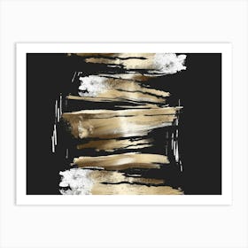 Gold Brushstrokes 1 Art Print