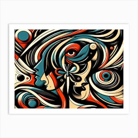 Rich Dynamic Abstract with Butterfly II Art Print