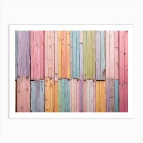 Colorful Wood Wall 5 Art Print