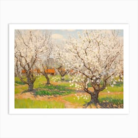 Apple Orchard Blooms Painting Art Print