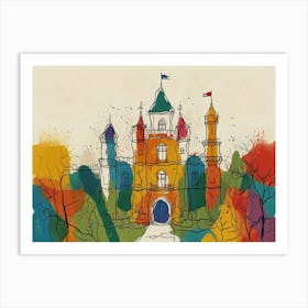 Colorful Castle Illustration Art Print