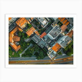 Aerial View Of A City Milan Art Print