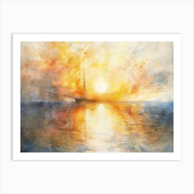 Sunset Sailboat 4 Art Print