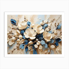 Blue And White Flowers Art Print