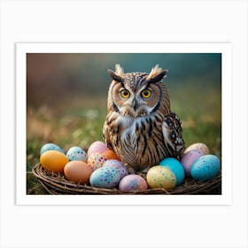 Easter Owl 4 Art Print