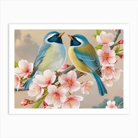 Two Birds On A Branch Art Print