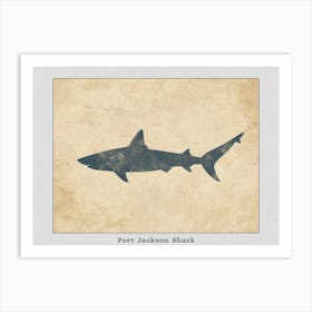 Port Jackson Shark Silhouette 5 Poster Art Print