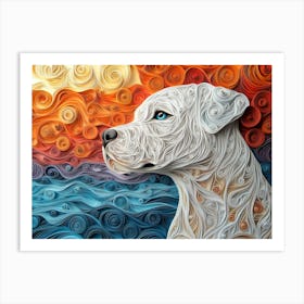 Dogo Argentino Paper Quilling Dog Portrait Art Print