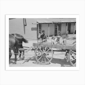 Spanish American Farmer And Family Arriving At Penasco, New Mexico For Shopping By Russell Lee Art Print