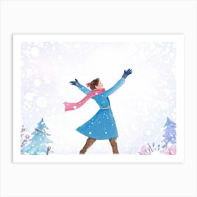 Sparrow Donned In Cozy Winter Attire Engaging In A Joyful Dance Surrounded By Ample Copy Space For Art Print