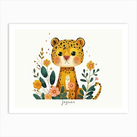 Little Floral Jaguar 3 Poster Art Print