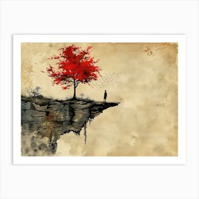 Tree On The Cliff 6 Art Print