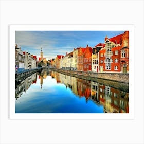 Water Town In Belgium Art Print