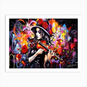 Witches And Music Works 15 - Girl Playing Violin Art Print